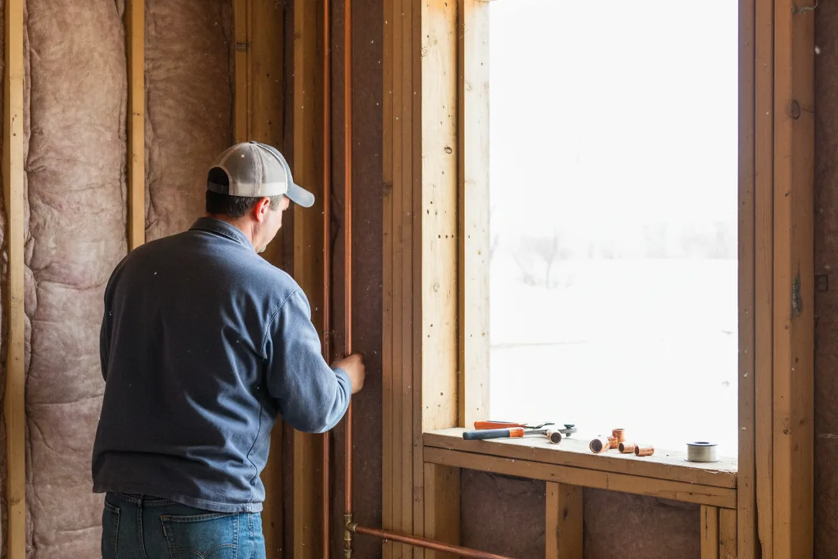 Licensed plumber running new copper supply lines in a Proctorville home