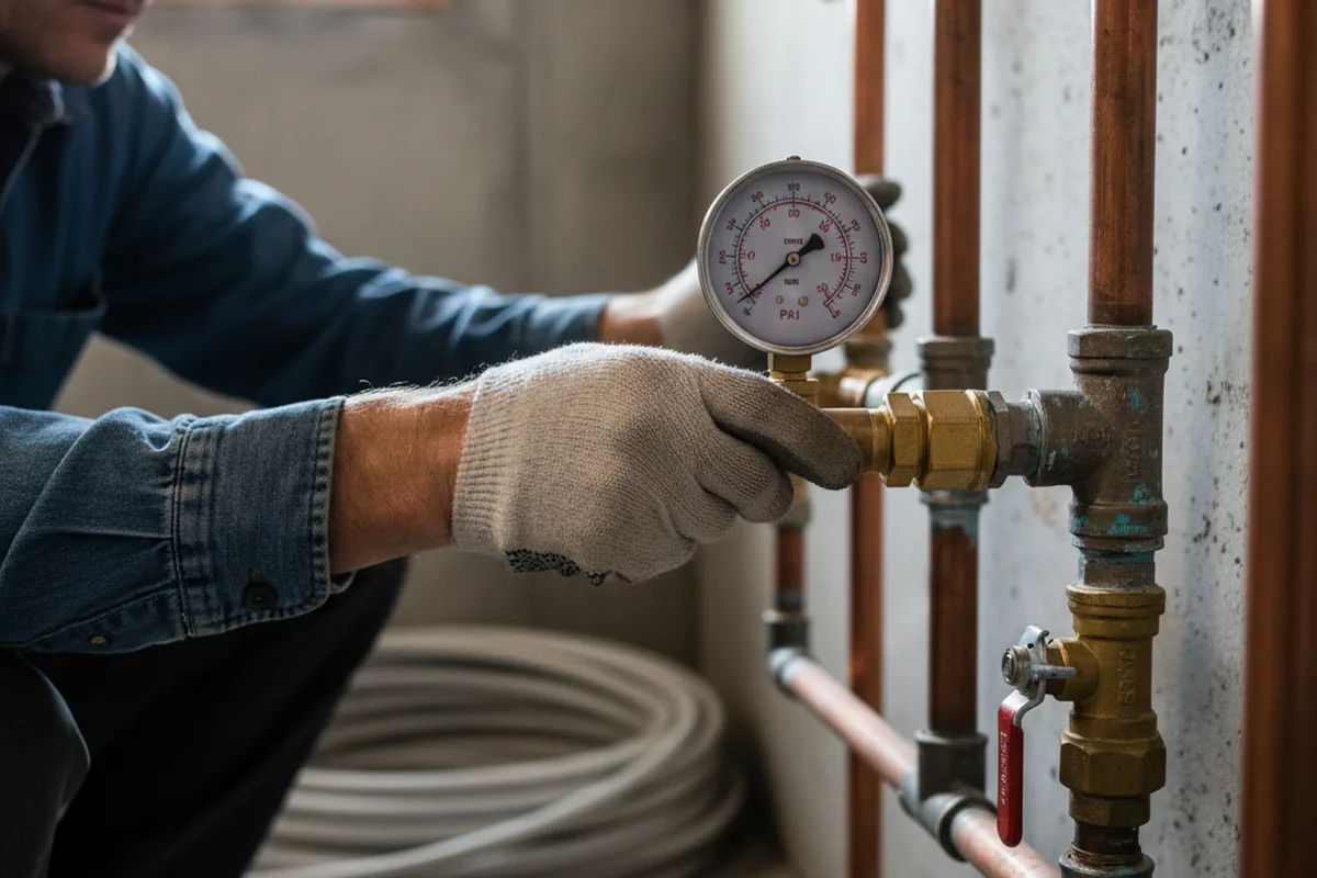 Pressure testing a repaired line during Water Line Repair in Proctorville